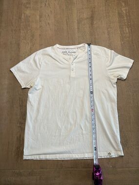 Free Planet Men's Cream Henley Short Sleeve Shirt